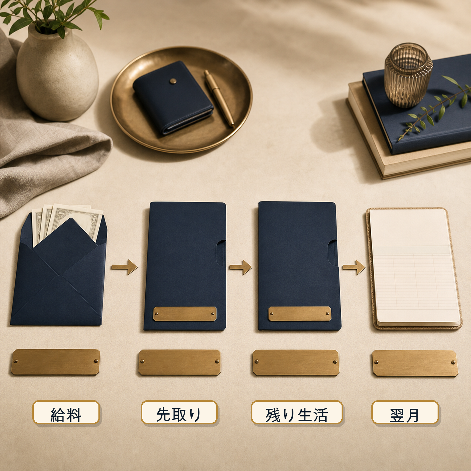 先取り貯金で生活防衛資金を作る流れ